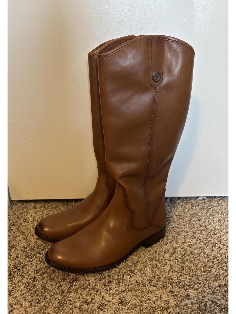 FRYE Melissa Knee High Tall Women's Leather Riding Boot Brown Size 8.5 M NEW
